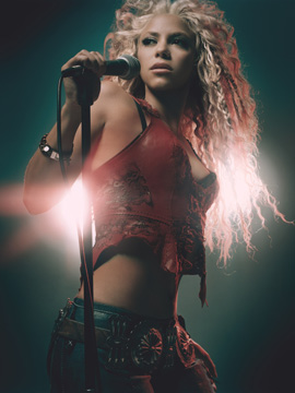 Shakira Singing Photo in Faze Magazine