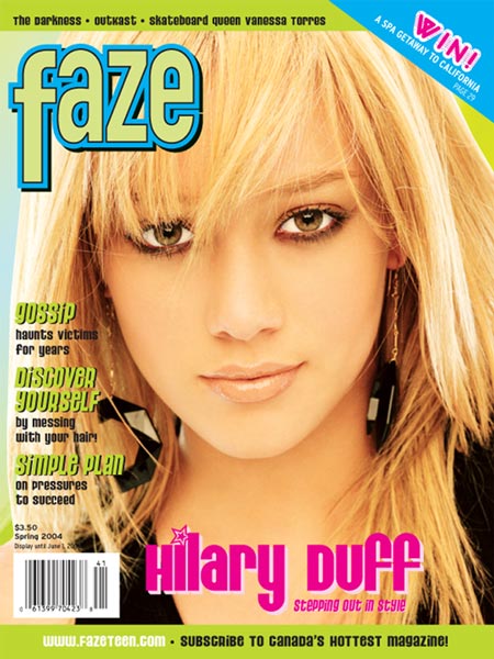 Hilary Duff on the cover of Faze Magazine
