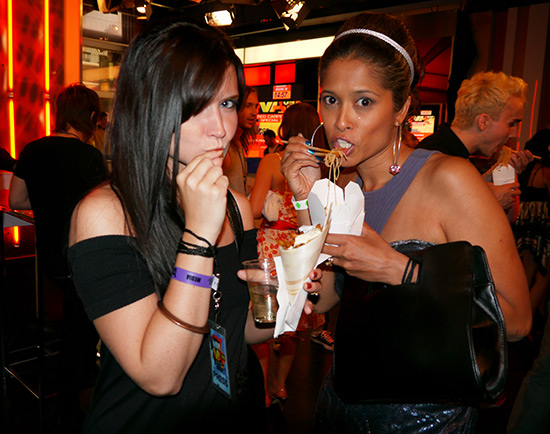 Dana Krook eating sweet potato fries!